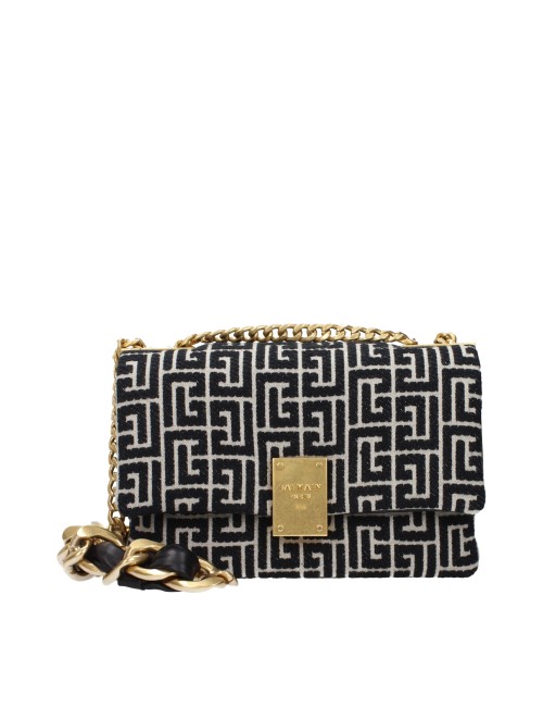 Balmain Sacs Bandoulière Femme Tissu Noir/Gris Clair