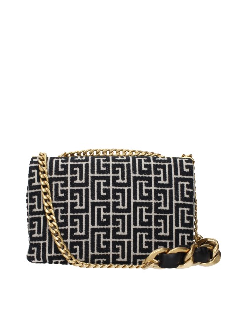 Balmain Sacs Bandoulière Femme Tissu Noir/Gris Clair