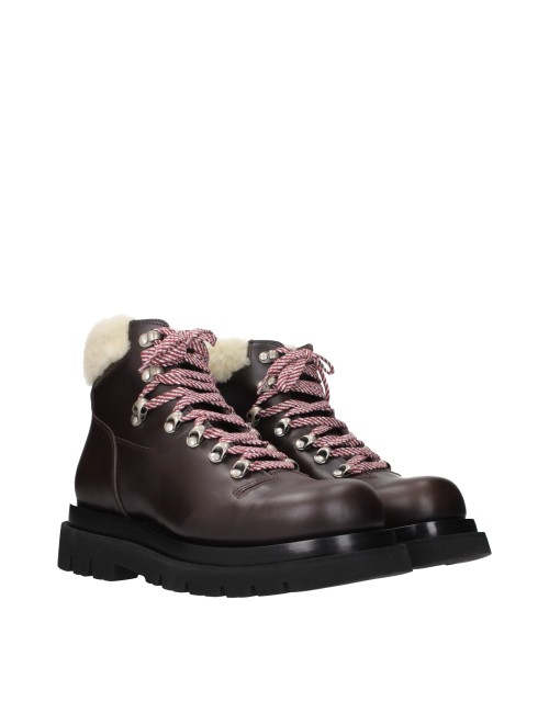 Bottega Veneta Bottines Homme Cuir Marron/Porridge