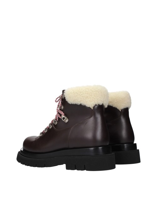 Bottega Veneta Bottines Homme Cuir Marron/Porridge