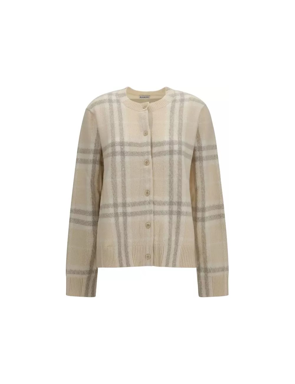 Cardigan en cachemire à carreaux Check beige écru - BURBERRY