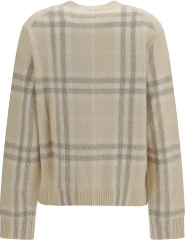 Cardigan en cachemire à carreaux Check beige écru - BURBERRY