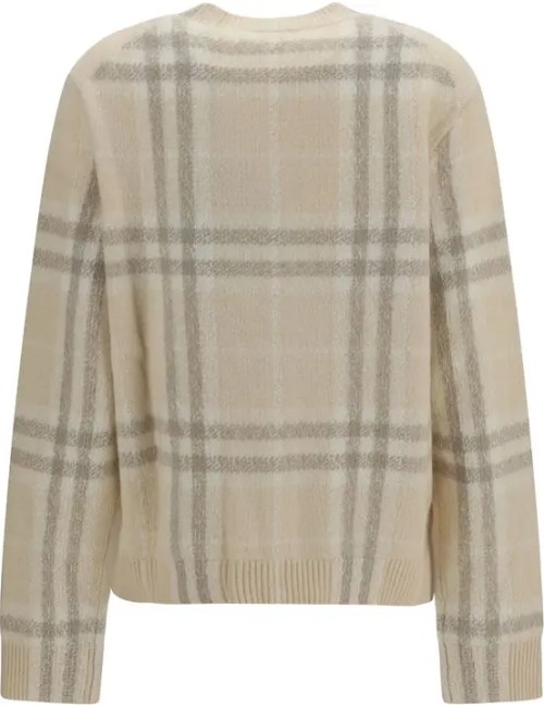 Cardigan en cachemire à carreaux Check beige écru - BURBERRY