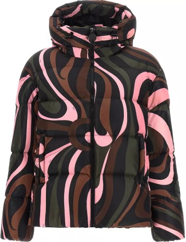 Pucci – Doudoune Femme Longue à Imprimé Multicolore
