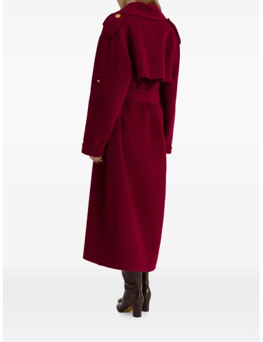 Alberta Ferretti – Manteau Femme Rouge à Double Boutonnage et Ceinture