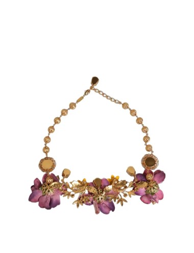 Dolce & Gabbana Collier Fiori Flowers Doré à Cristaux