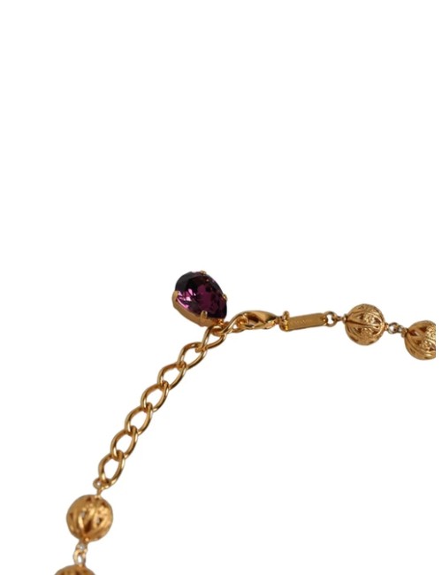 Dolce & Gabbana Collier Fiori Flowers Doré à Cristaux