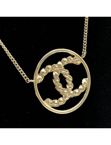 Chanel Collier CC Circulaire Doré à Strass Vintage - Paloma Private Club
