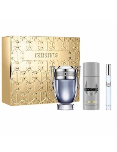 Paco Rabanne Invictus Eau De Toilette Spray 100ml Coffret 3 Produits