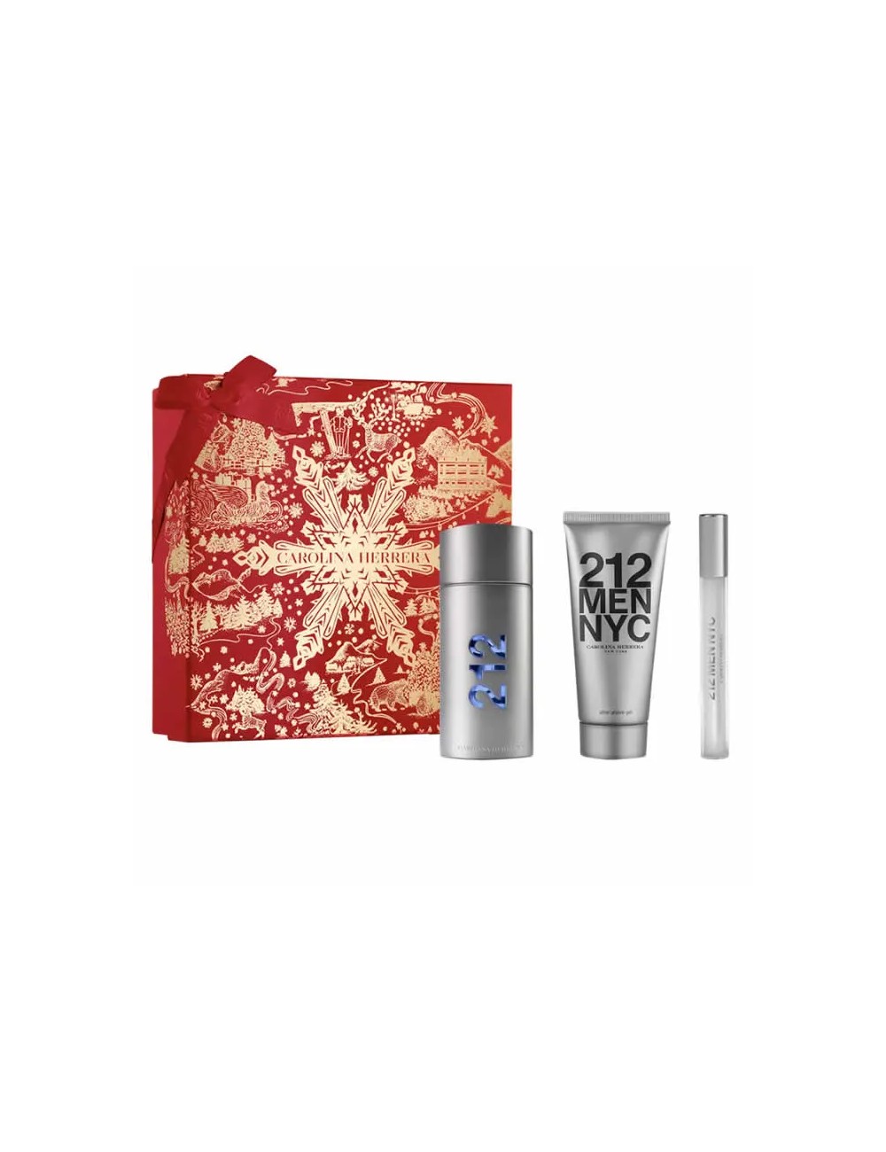 Carolina Herrera 212 Men Eau De Toilette Vaporisateur 100ml Coffret 3 Produits